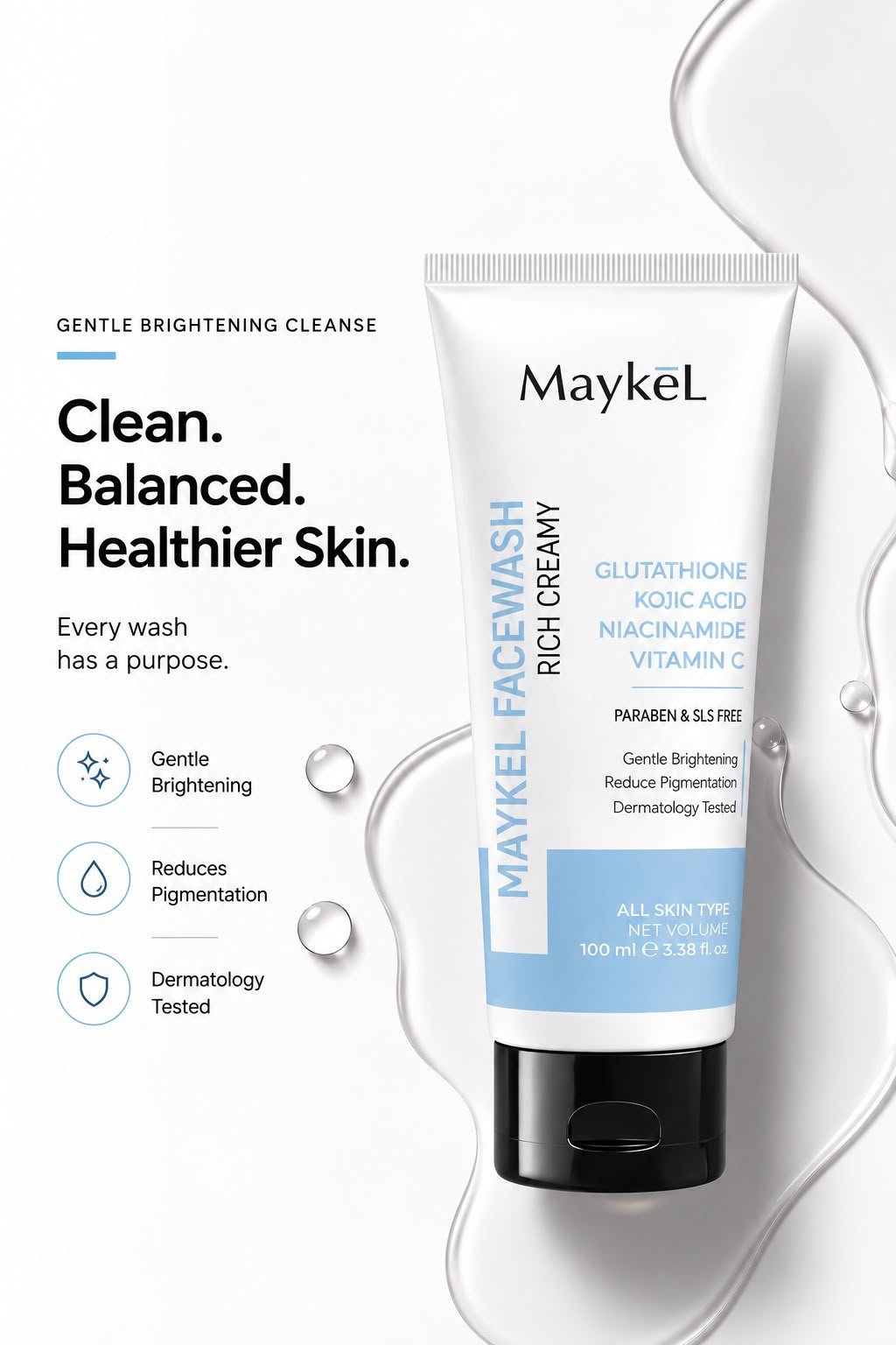 Maykel Face Wash Rich creamy (100ml)